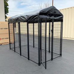 NEW $290 Large Heavy Duty Kennel with Cover (8 x 4 x 6 FT) Dog Cage Crate Pet Playpen