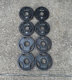 40lbs of Olympic 2" weight plates 5lb x8 weights plate 5lbs 5 lb lbs for Barbell bar dumbbells Five pound pounds #