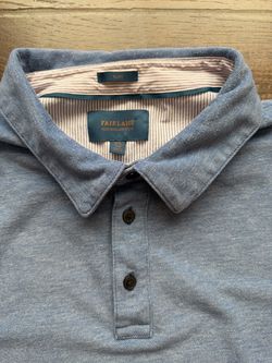 Fairlane Men's XXL Tall Heather Blue Cotton Blend Polo
