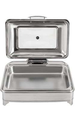 110V 400W Electric Chafing Dish Buffet Set Commercial 9.5QT Chafing Buffet Servers with Adjustable Temperature 45-80℃ and Clear Lid for Catering, Buff