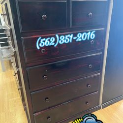 Dark Cherry Duplex Jumbo 6 Drawer Dresser 