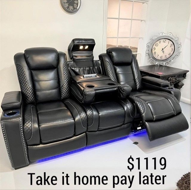 "Cinema Pleasure in Your Home: LED Power Reclining Sofa on Sale Now!"