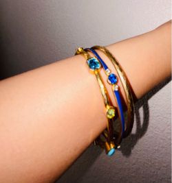 Graziano Bangle Bracelet Set Gold Tone