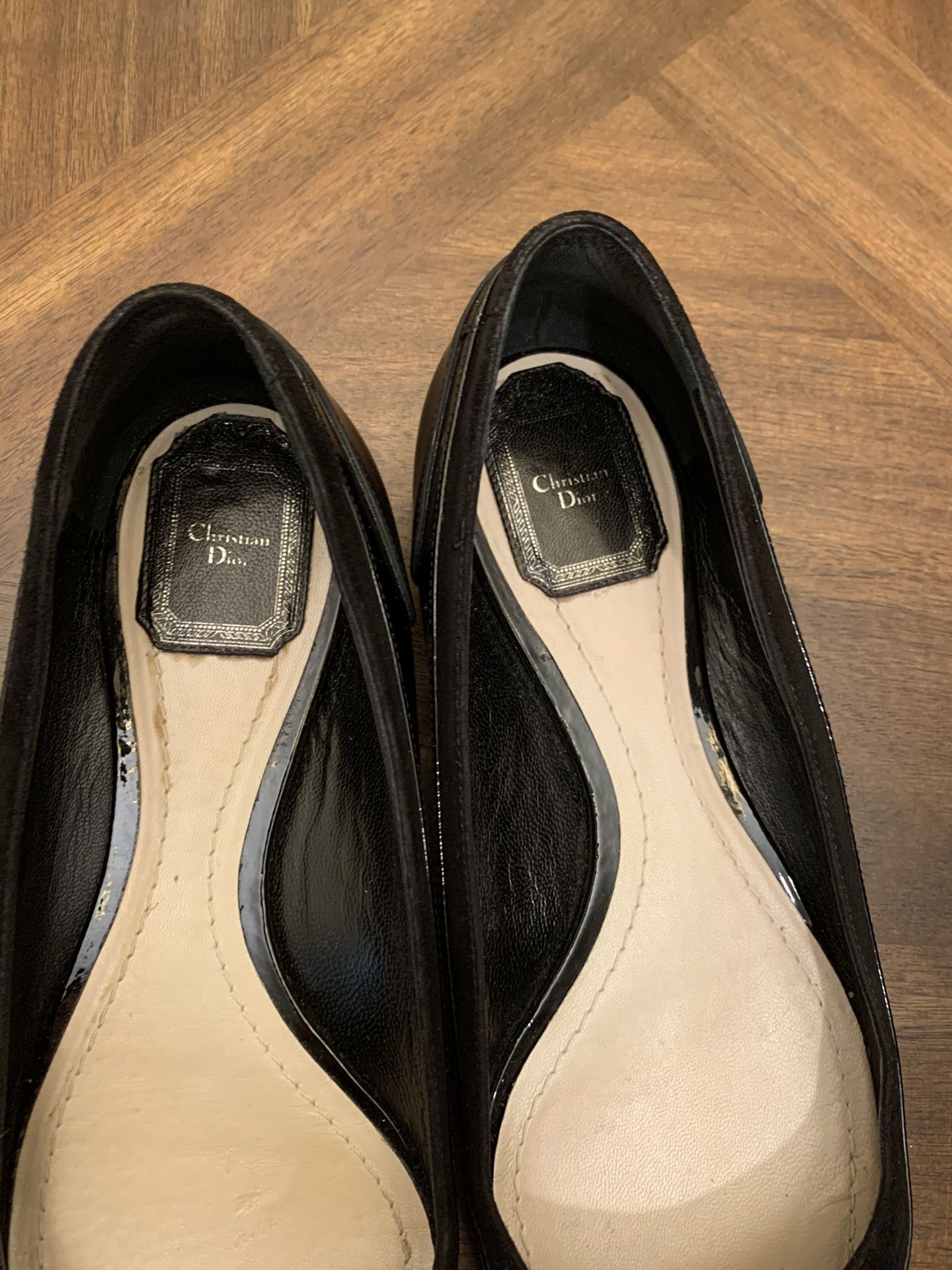 Christian Dior women’s flats loafers black leather