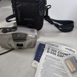 Canon Sure Shot Owl PF Date 35mm Film Camera.  Color Silver and Black. For parts