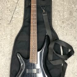 SoundGear Ibanez Bass Guitar 4 String Electric Black Bridge Neck Pickups Music Audio Live Performance Concert Hobby Studio Funk Metal Jazz Rock