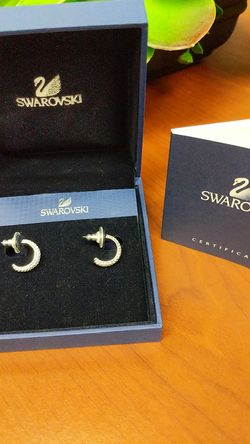 Swarvski Silver Pierced Earrings