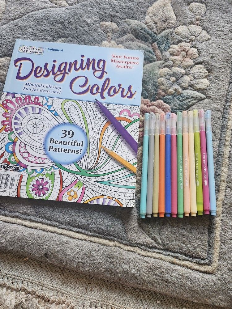 Coloring Books And Pens And Markers