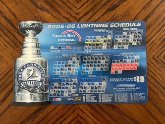 2004 Tampa Bay Lightning Stanley Cup Magnet Schedule 