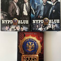 Lot of 3 NYPD Blue - Season 1, 2 & 3 (DVD, Total 16-Disc Set)
