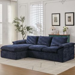 ✨ Brand New Navy Blue Sectional Sofa 