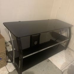 Black Glass Console Table 