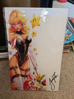 I make boys cry 2 mushroom kingdom princess peach signed by Jamie tyndall with coa