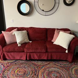 98 In Red Feathered Couch