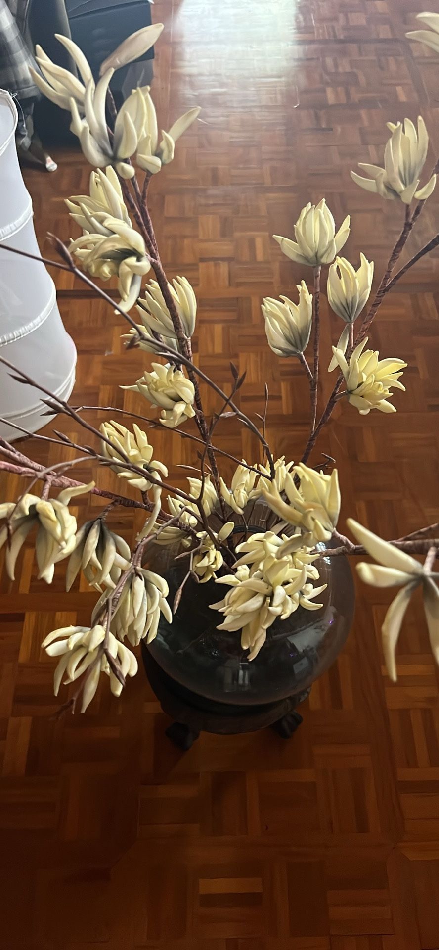 Large Glass Vase Measuring 11 Inches In Height and 10 Inches In Width