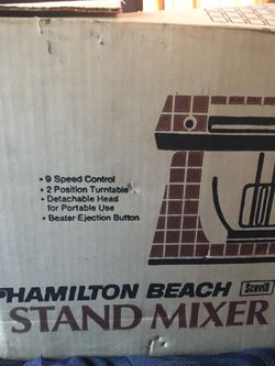 Vintage Hamilton Beach Stand Mixer in original packaging