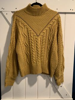 Fall Sweater Yellow Rag Supply Cozy Mustard Sweater - Medium