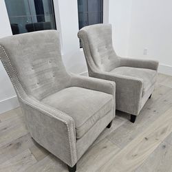 2 Armchairs, Wingback Chairs 
