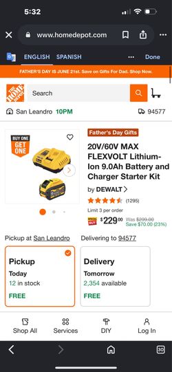 Dewalt Flex Volt battery ang charger kit 9ah