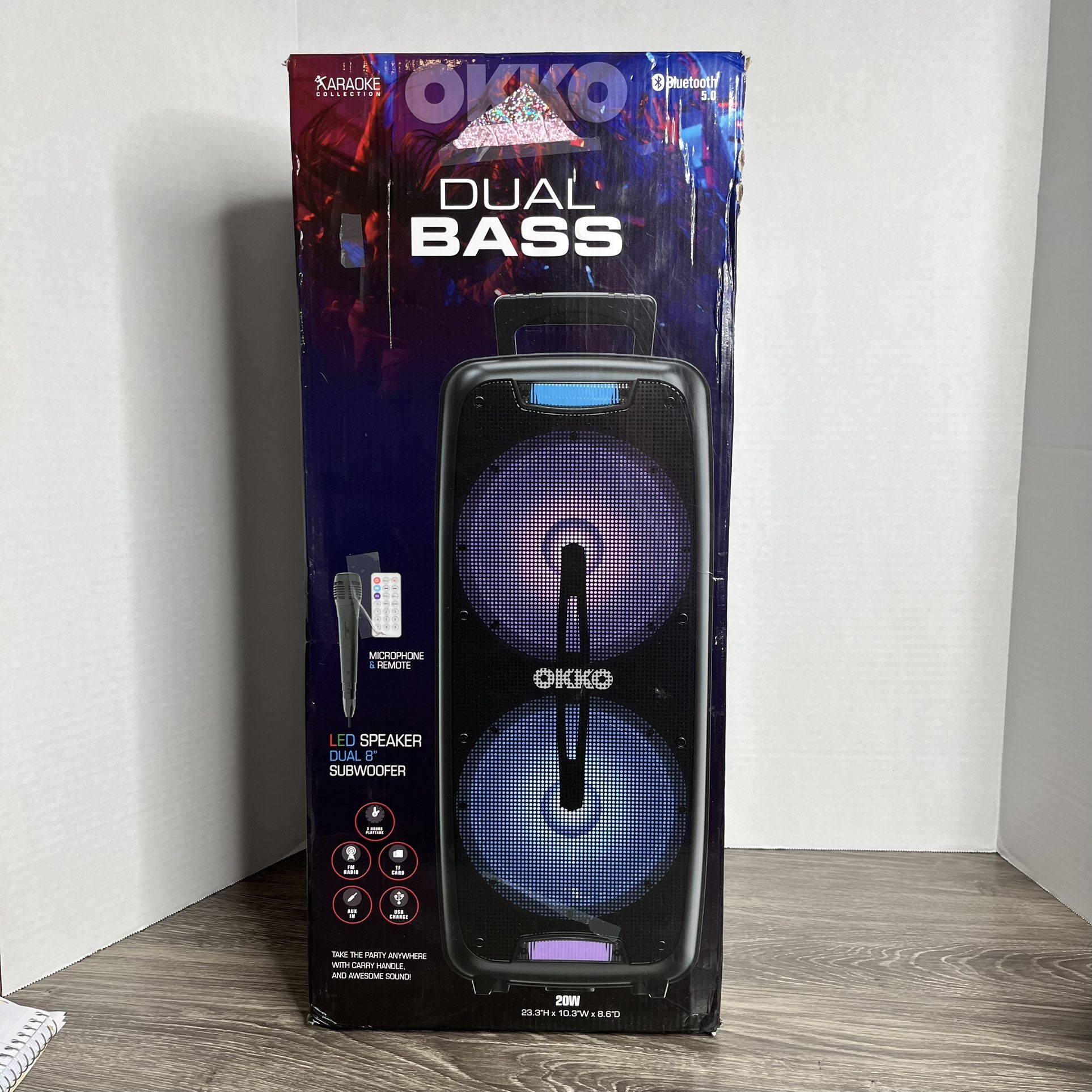 OKKO Dual Bass Led Speaker Karaoke