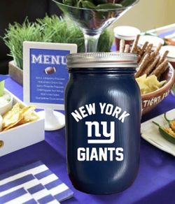 Handmade New York Giants inspired Mason Jar Tissue Holder
