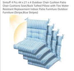 New set of 4 outdoor chairs cushions