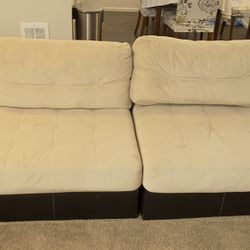 4 Piece Sofa, Couches. Beige/black.