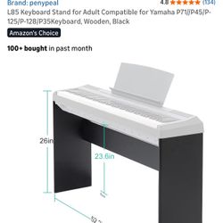 L”85 Keyboard Stand for Adult Compatible for Yamaha P71//P45/P-125/P-128/P35Keyboard, Wooden, Black