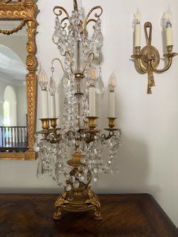Gold Crystal Candelabra Table Lamp