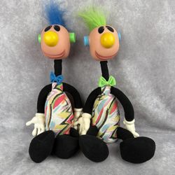 Vintage ERTL Jibba Jabba Dolls Set Blue & Green Mohawk 15”