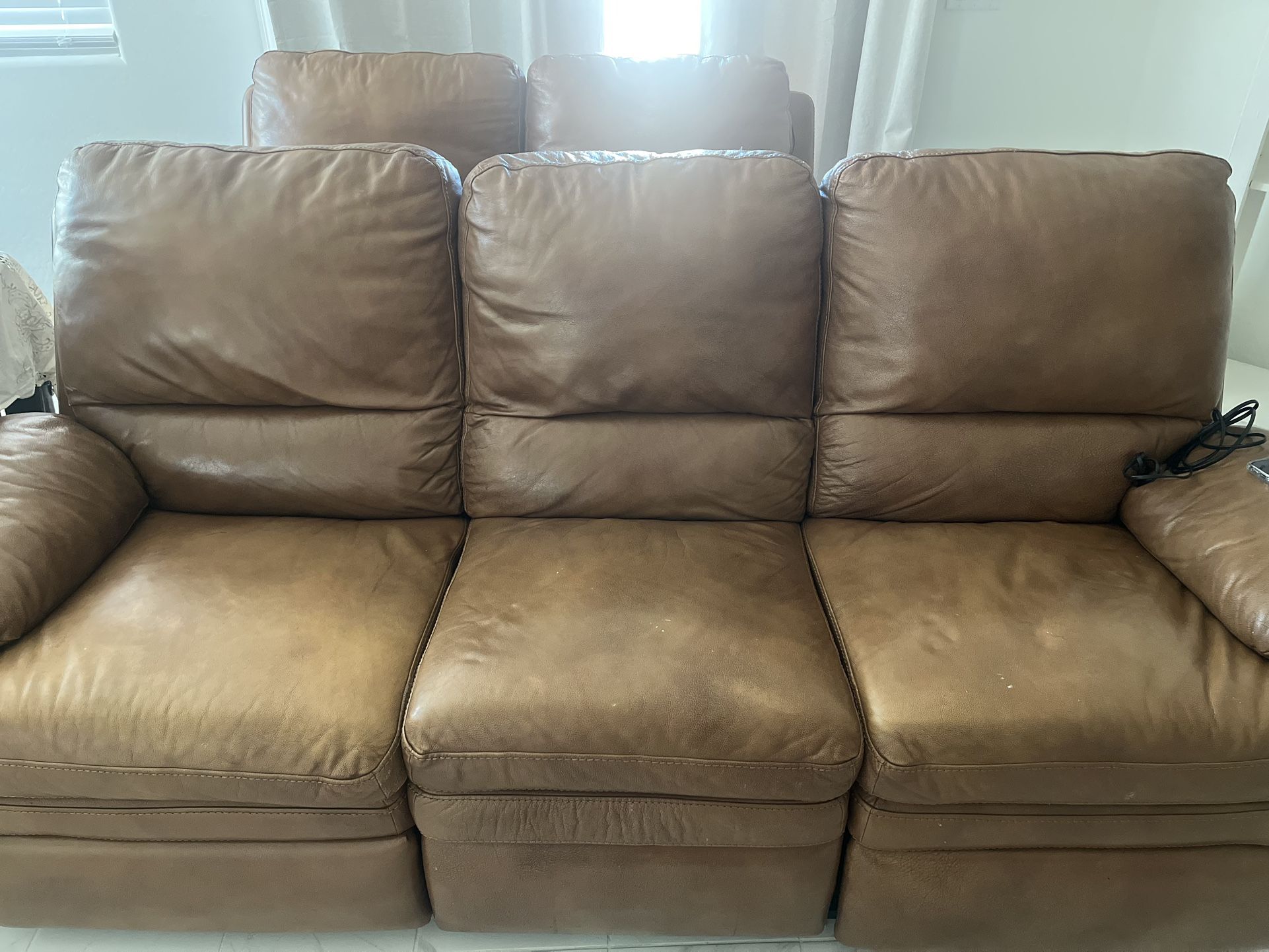 Lazy Boy Brown Leather Couch 