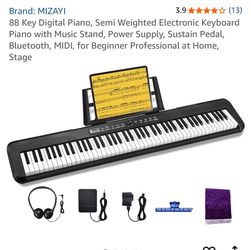 MIZAYI 88-Key Semi-Weighted Digital Piano Keyboard