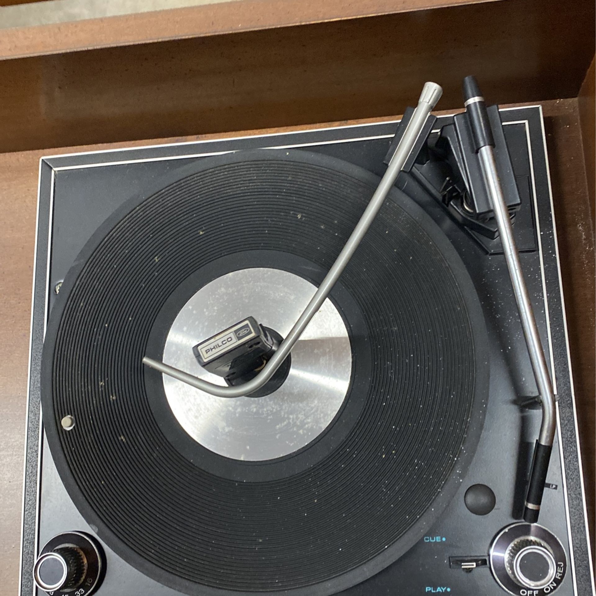Vintage Record Player Cabinet Philco W Speakers