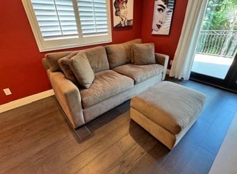 Crate and Barrel Axis Couch with Ottoman
