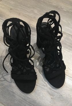 Forever 21 faux suede strappy heels