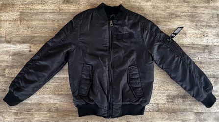 Black Satin Bomber Jacket with Tags Sz S -8 boys ( if the add is up it’s still available)