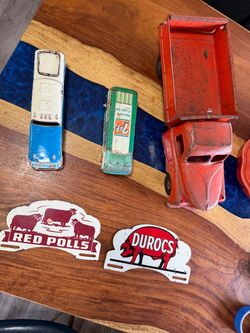 Toys and license plate toppers  (see prices)