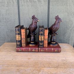 Bellaa 21671 Vintage Style Birds Books Design Bookshelf Bookends 9 Inch
