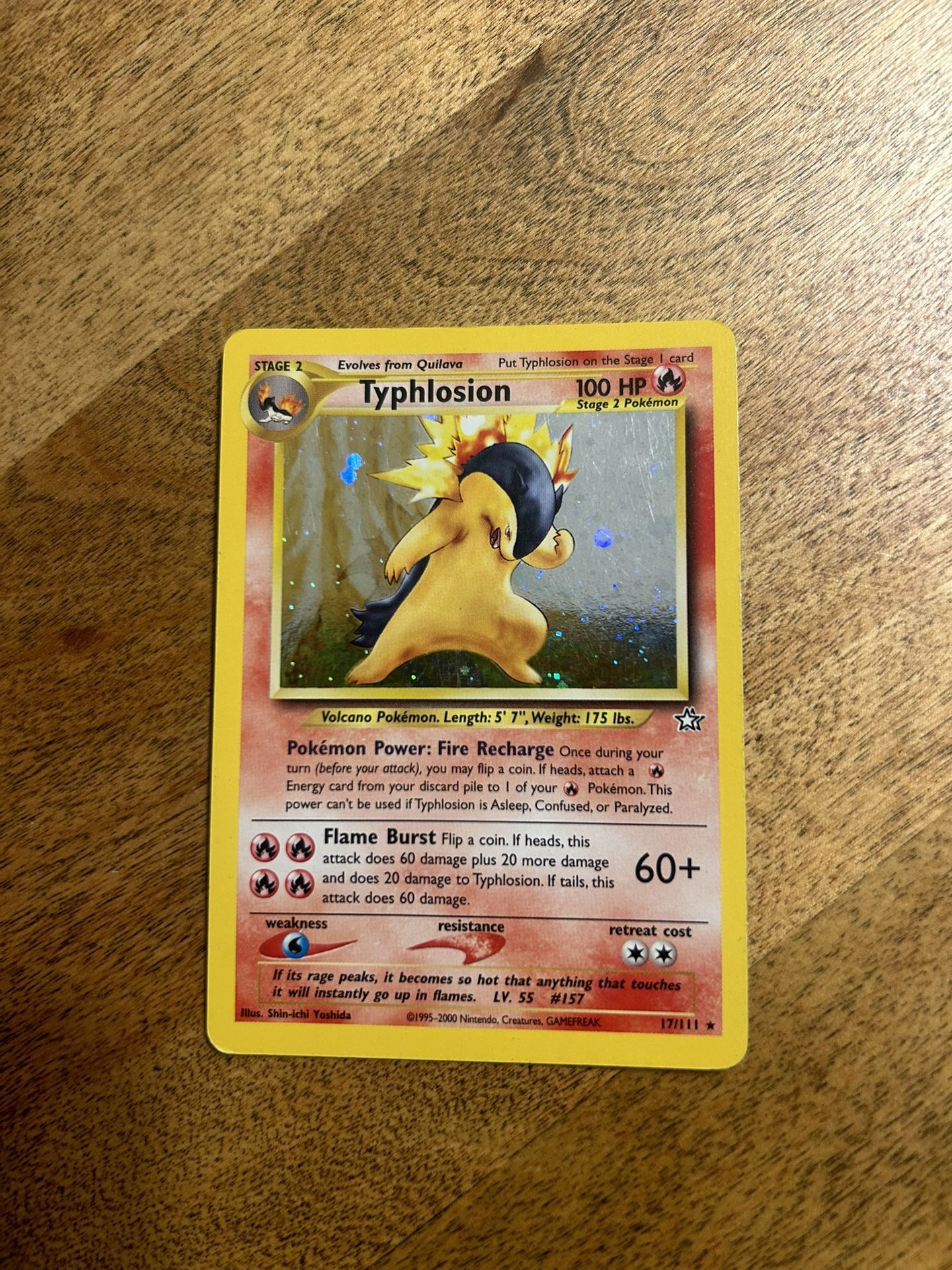 Pokémon Card Typhlosion 17 Neo Genesis Holo