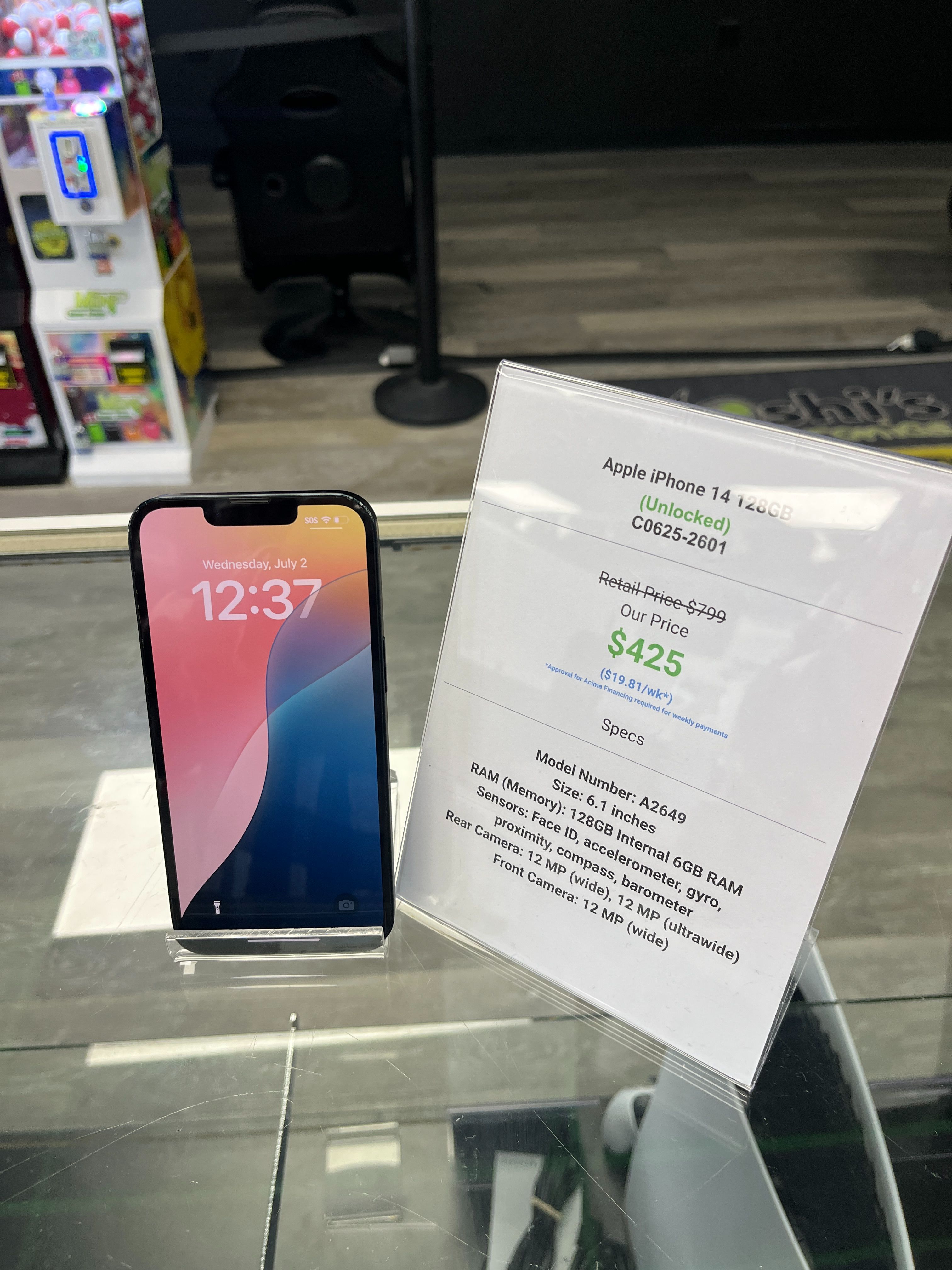 iPhone 14 128GB Unlocked Midnight C0625-2601