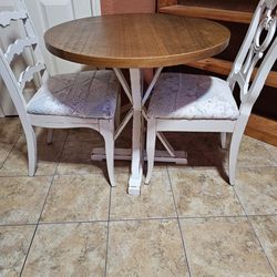 Wood Bistro Table With 2 Chairs