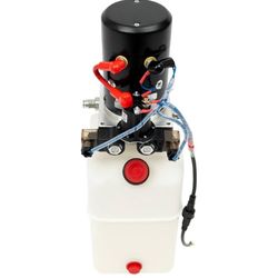 Hydraulic Pump 6 Quart Hydraulic Power Unit 12V DC Hydraulic P ump Dump Trailer Single Acting Hydraulic P ump for Electric Forklift Trucks, Tipper Tru