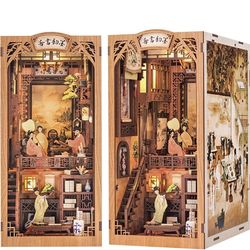 DIY Book Nook Kit with Dust Proof, DIY Dollhouse Booknook Bookshelf Insert Decor