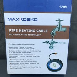 6Ft. 120V Dual Lights Pipe Self-Regulating Heat Trace for Metal & Plastic Water Pipes