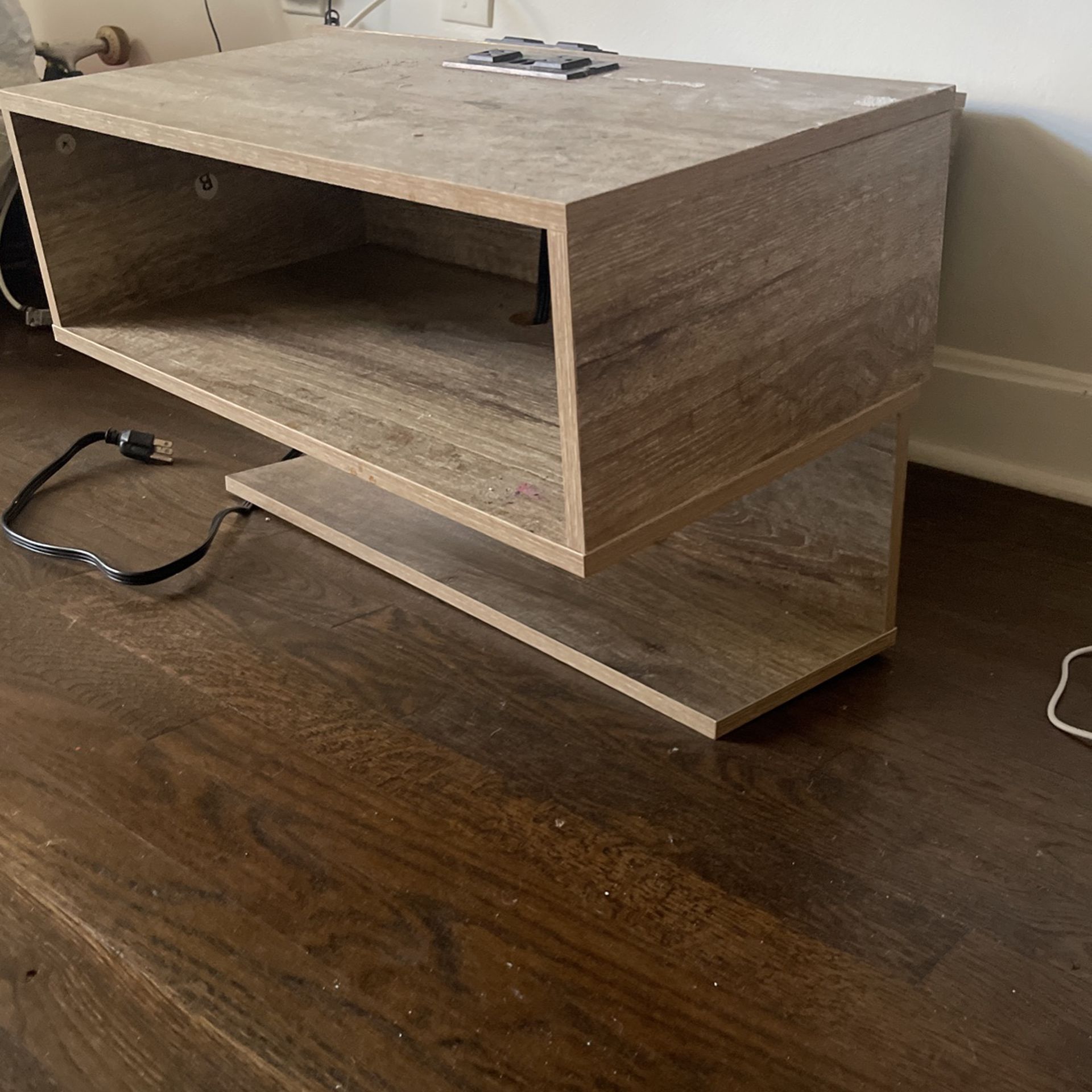 Floating nightstand table with Charging station