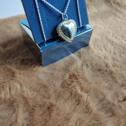 Heart Shaped Locket With Rhinestones Vintage