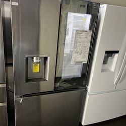 New Open Box Lg Mirrored Instaview French Style Stainless Steel Refrigerator 