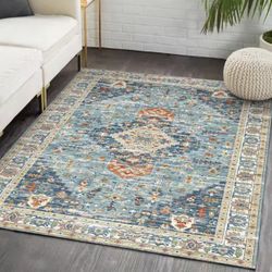 6.6 X 9.10 Washable Bohemian Carpet Non Slip Floor Carpet Mat Machine Made Mat Cut Pile Area Rug For Home !