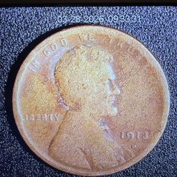 1913 D PENNY VERY GOOD CONDITION ANTIQUE  RARE PENNY