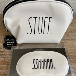 Rae Dunn Cosmetic Bag Mask Set NWT